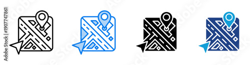 Navigation  icon set multiple style collection