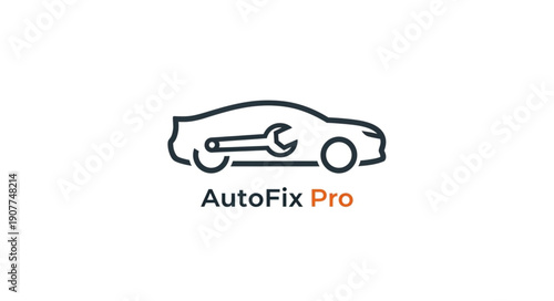 Car Repair Service Logo with Wrench Icon.