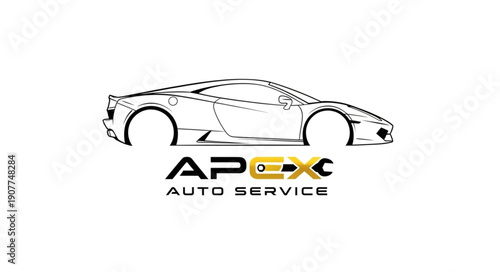 Car Service Logo Design Illustration.