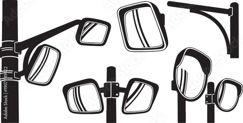 Collection of rear view mirrors in various styles and shapes