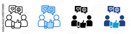 Engagement  icon set multiple style collection