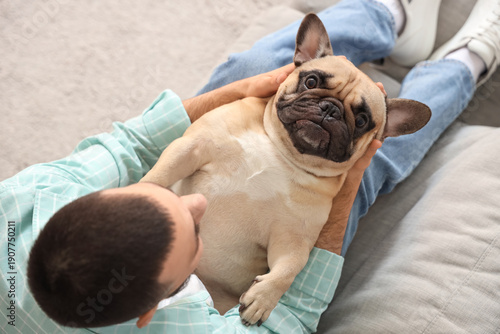 Handsome young man with cut...