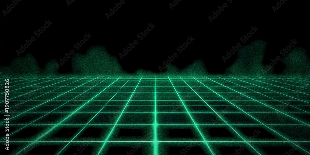 Obraz premium Neon Cyberpunk Grid Background