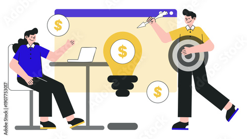 Team combining skills and ideas to achieve business targets