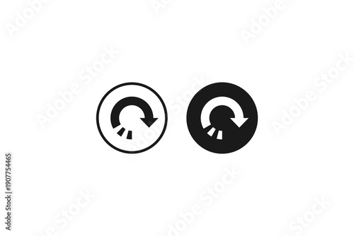 solid and outline icon of rotate right