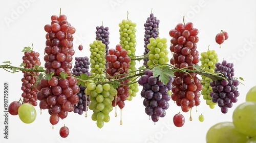 Grape Cluster Skyline for Organic Food Advertising Architecture Concept 3D Illustration