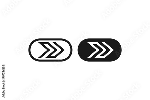 solid and outline icon of skip forward