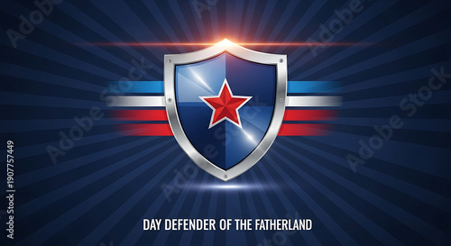 Free Download Abstract Shield and Star Emblem for Russia Defence of the Fatherland Day. - GFXLoad