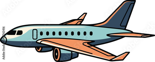 Commercial Airplane Illustration – Passenger Aircraft Flying Concept