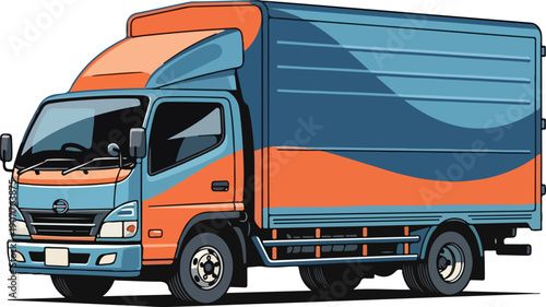 Delivery cargo truck vector illustration isolated on white background