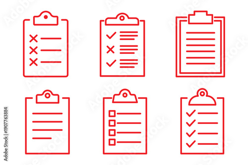 Clipboard icon logo in stroke lines collection