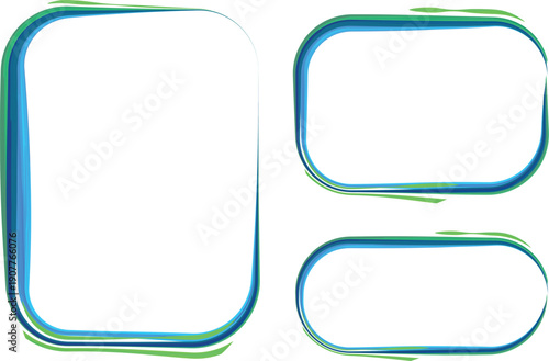 blue green colorful decorative circular frames banners
