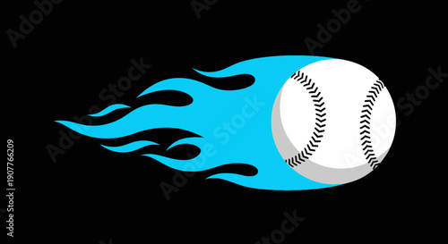 Flaming Baseball Icon – Speed Power Sports Motion Illustration