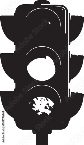 Traffic lights illustrations for any purpose. Isolated object. Green, yellow and red light stoplights.