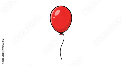 Cute cartoon-style balloon with transparent background, perfect for web design, party layouts, social media graphics, and printable assets.