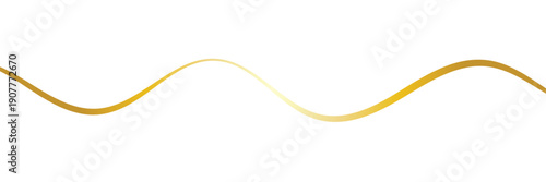 Golden wavy line, gold curved line, vector illustration. EPS 10 .