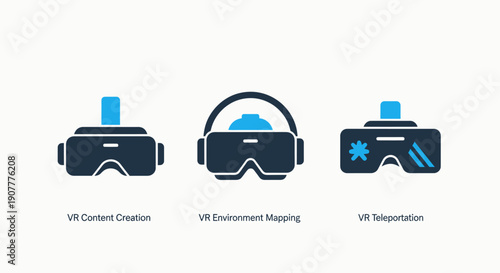 Virtual Reality Content Creation, Environment Mapping, and Teleportation Icons for Immersive Digital Experiences