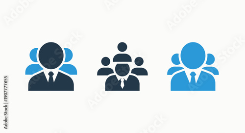 Diverse Group of People Icons Representing Teamwork, Collaboration, and Organizational Structure