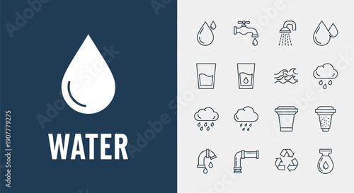 Navigation and location icons with a route theme in a flat design