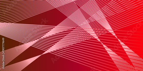 Abstract with a red gradient background simple with thin white and pink lines that intersect each other, suitable for use as a true and template