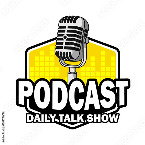 podcast logo text label talk show typography editable text effect font style template design