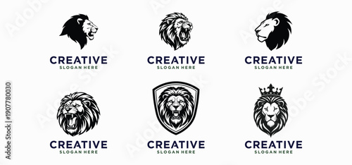 Lion Combination Logo, Strong Royal Symbol logo lion.