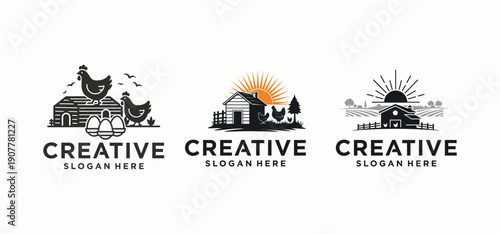 Farmer logo, a beautiful and modern rural corn farmer.