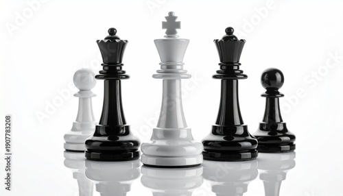 Wallpaper Mural Chess Pieces - A Strategic Arrangement of Power and Influence. Torontodigital.ca