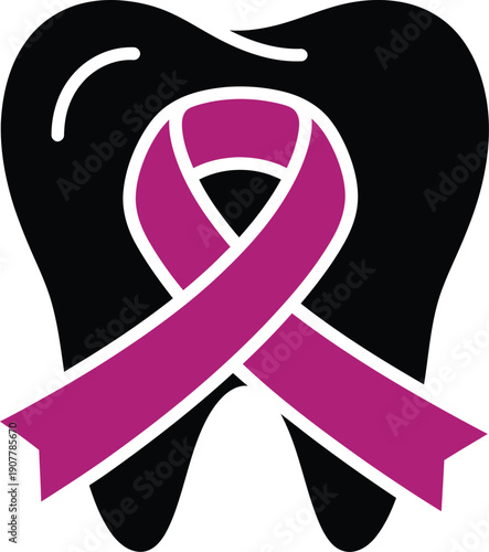 World Oral Health Day Tooth Ribbon Icon Dental Vector Teeth Oral Care Awareness Support