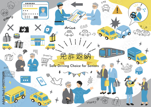 免許を返納する高齢者