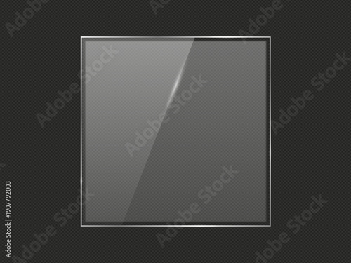 Square shape glass frame in realistic style