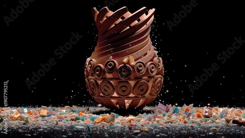 Wallpaper Mural Abstract Explosion of Colorful Debris and Particles Torontodigital.ca