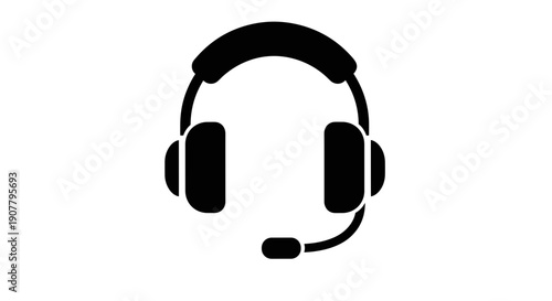 Black Headset with Microphone 1.