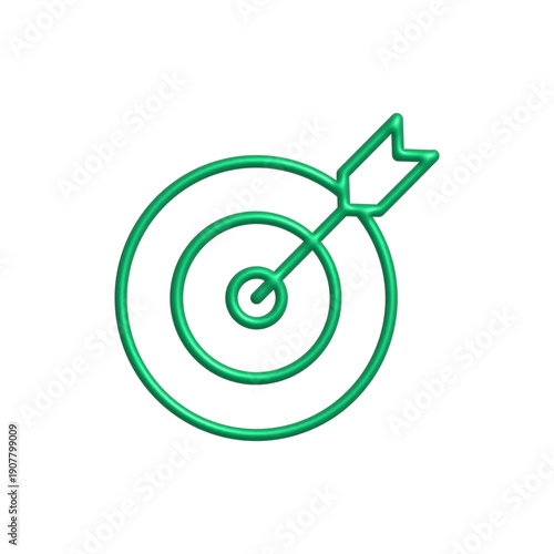 Target Goal Achievement Line Icon on Transparent Background.