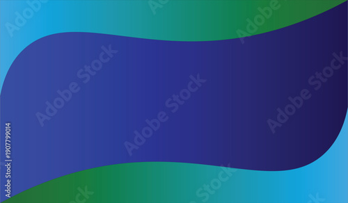 PrintAbstract gradient waves with dark blue central shape and green-light blue blended edges in vector design