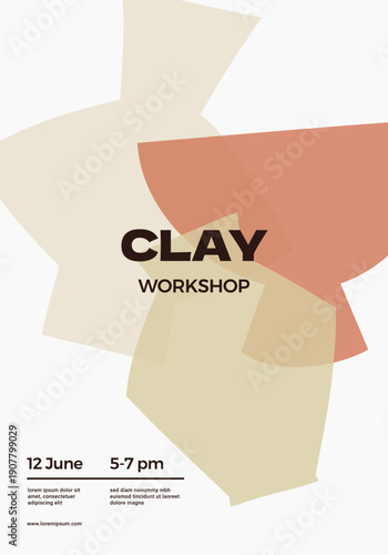 Poster design with different pottery ceramic shapes.