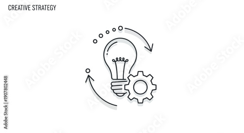 Creative Strategy Light Bulb and Gear Icon.