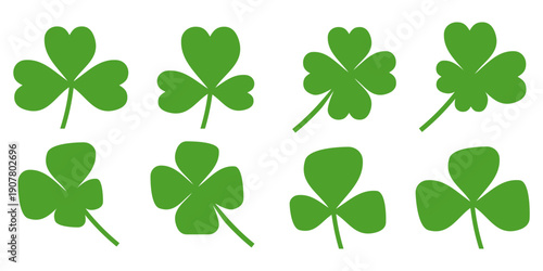 Clover leaf illustration in flat style. Clover leaf vector design symbolizes trust, hope, love, and good luck.	
