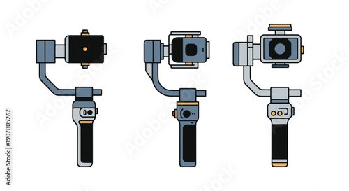 Gimbal Line art color outline design
