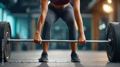 Wallpaper Mural A Focused Individual Engaging in Weightlifting to Enhance Strength and Fitness in a Modern Gym Environment with Concentration and Determination Torontodigital.ca