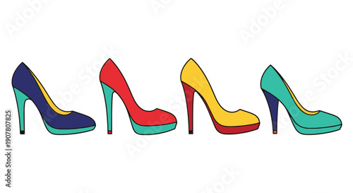 Heels Line art digital illustration