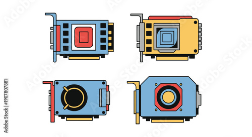 GPU Line art vector digital illustration