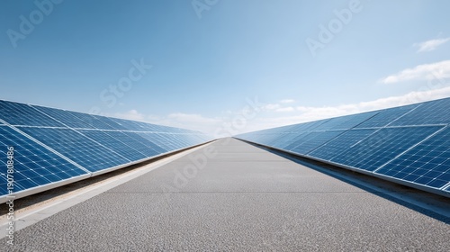 Wallpaper Mural Expansive Solar Energy Field Under Clear Blue Sky Showcasing Rows of Solar Panels in a Sustainable Energy Landscape Torontodigital.ca