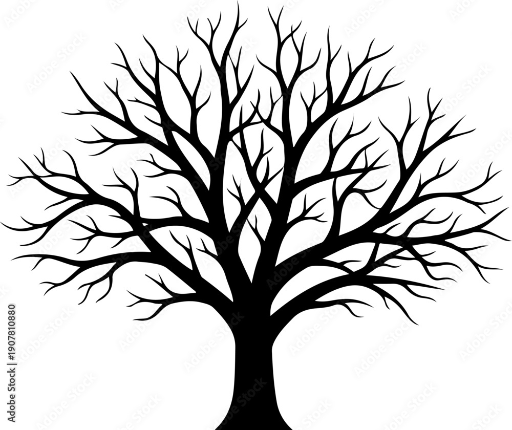 Obraz premium Dead tree silhouette vector illustration