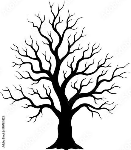 Dead tree silhouette vector illustration