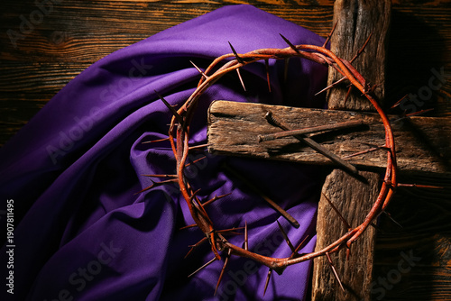 Crown of thorns with purple...