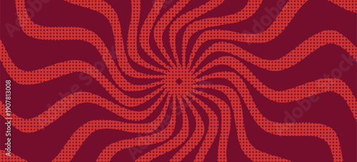 Retro Swirl Background - Hypnotic reed and orange Twirl
