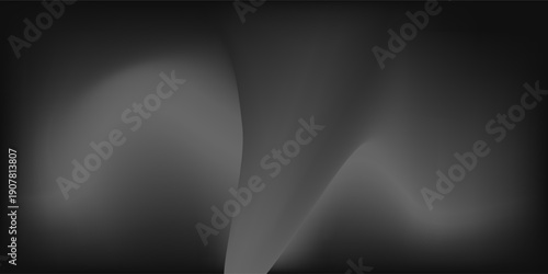 Limbo black background. Abstract dark gradient backdrop. Color wall of studio, room, stand for product display or photo. Modern banner with empty place for advertising text. Vector illustration.