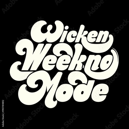 Wicken weekno mode logo in white on black background