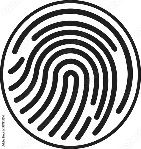 Fingerprint vector black icon PNG representing thumbprint and identity symbol in outline and filled style, isolated on transparent background